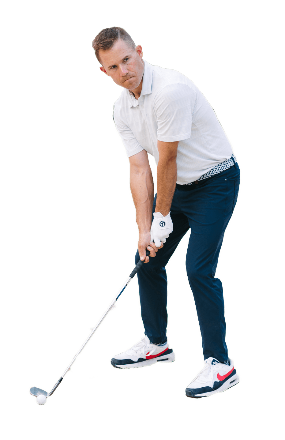 man about to swing golf club